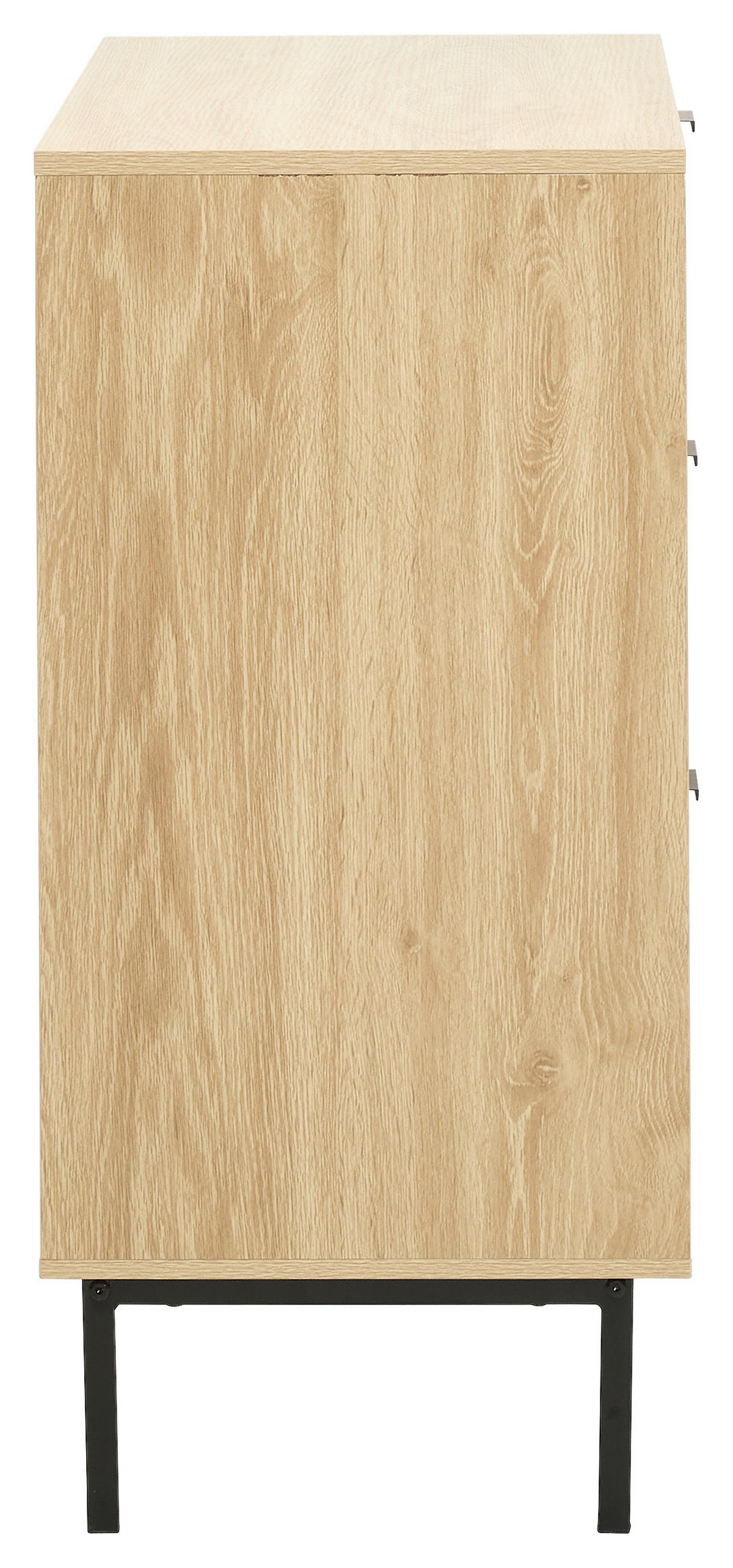 KOMODA, naravne barve  - črna/naravne barve, Natur, kovina/leseni material (90/85/40cm) - MID.YOU