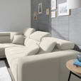 ECKSOFA in Mikrofaser Weiß  - Chromfarben/Weiß, Design, Textil/Metall (207/301cm) - Xora