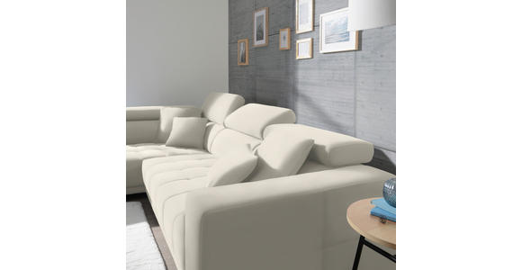 ECKSOFA in Mikrofaser Weiß  - Chromfarben/Weiß, Design, Textil/Metall (207/301cm) - Xora