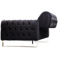 2-SITZER-SOFA  in Velours Schwarz  - Goldfarben/Schwarz, KONVENTIONELL, Textil/Metall (194/90/97cm) - Carryhome