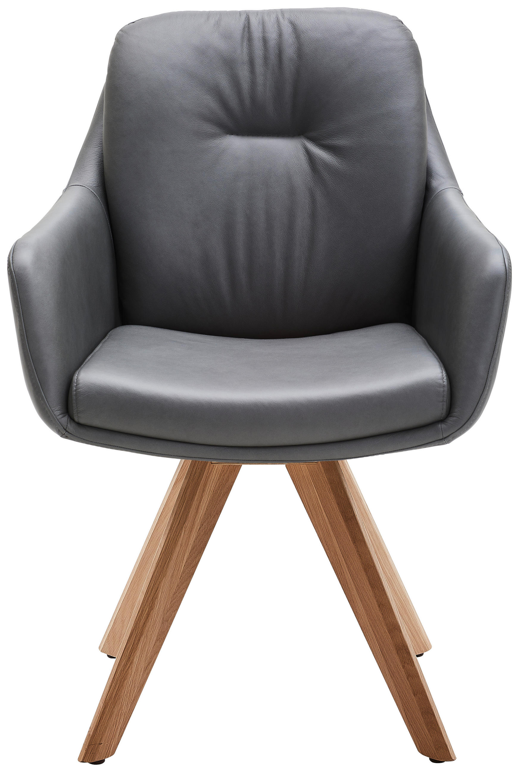 Thumbnail - Waldwelt Armlehnstuhl, Anthrazit, Eiche Bianco, Holz, Leder, Echtleder, Rindleder, Eiche, massiv, Drehkreuz, Stativgeste...