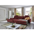 ECKSOFA  in Echtleder Brombeere  176/334 cm  - Brombeere/Schwarz, Design, Leder/Metall (176/334cm) - Dieter Knoll