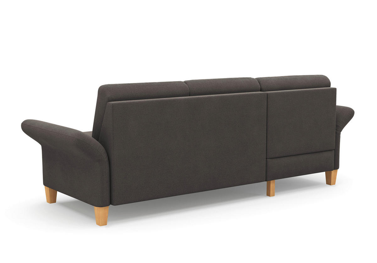 ECKSOFA ROCHELLE E Graphitfarben Flachgewebe  - Eichefarben/Graphitfarben, KONVENTIONELL, Holz/Textil (164/251cm) - Sit & More