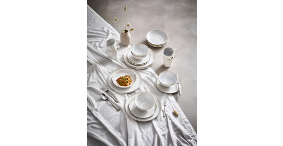 KOMBISERVICE Creme, Beige GLOSSY 20-teilig 4 Personen  - Beige/Creme, Trend, Keramik - Novel