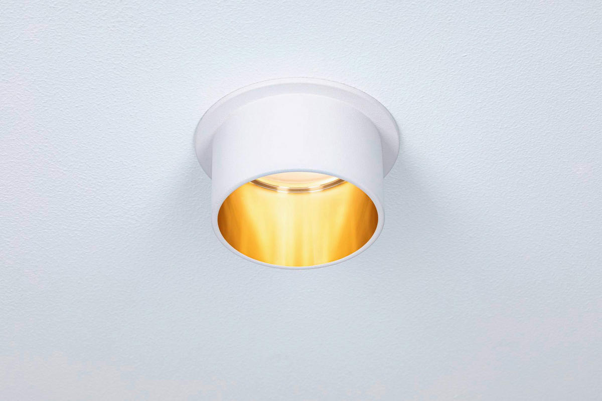 DECKENLEUCHTE 6,8/3,3 cm   - Goldfarben/Weiß, Basics, Metall (6,8/3,3cm) - Paulmann