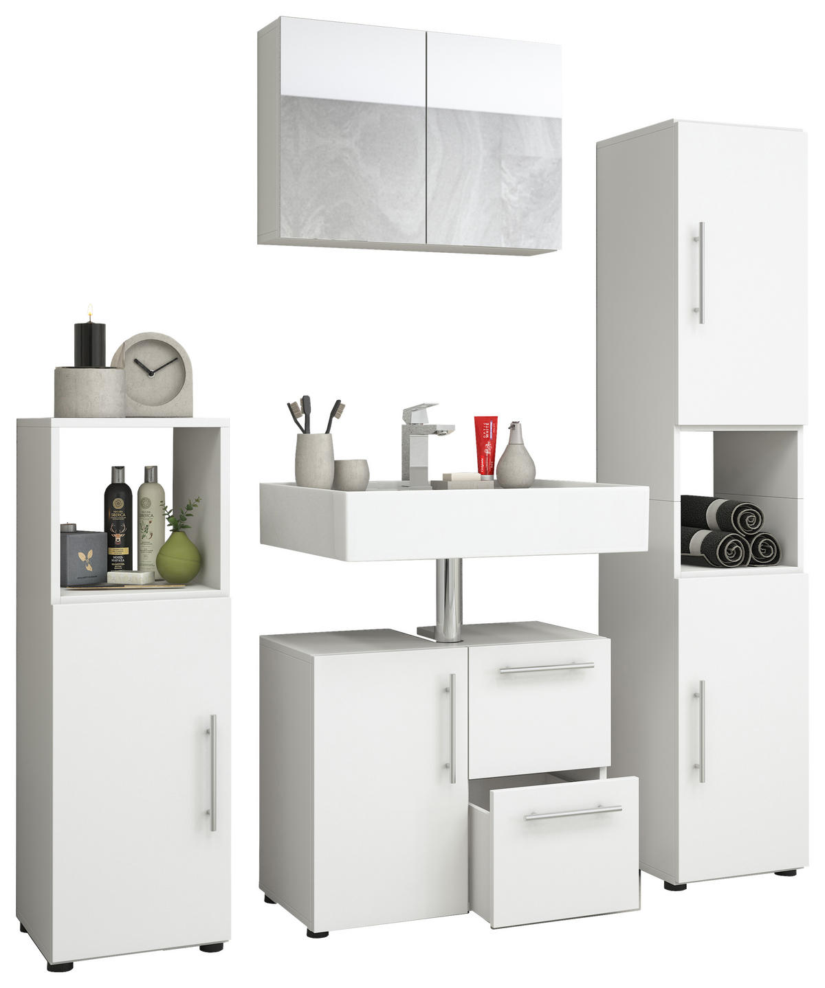 BADEZIMMER 123 cm  - Weiß, KONVENTIONELL (123cm) - MID.YOU
