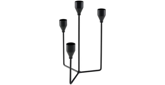 KERZENHALTER - Schwarz, Natur, Metall (15,5/25/13cm) - Ambia Home