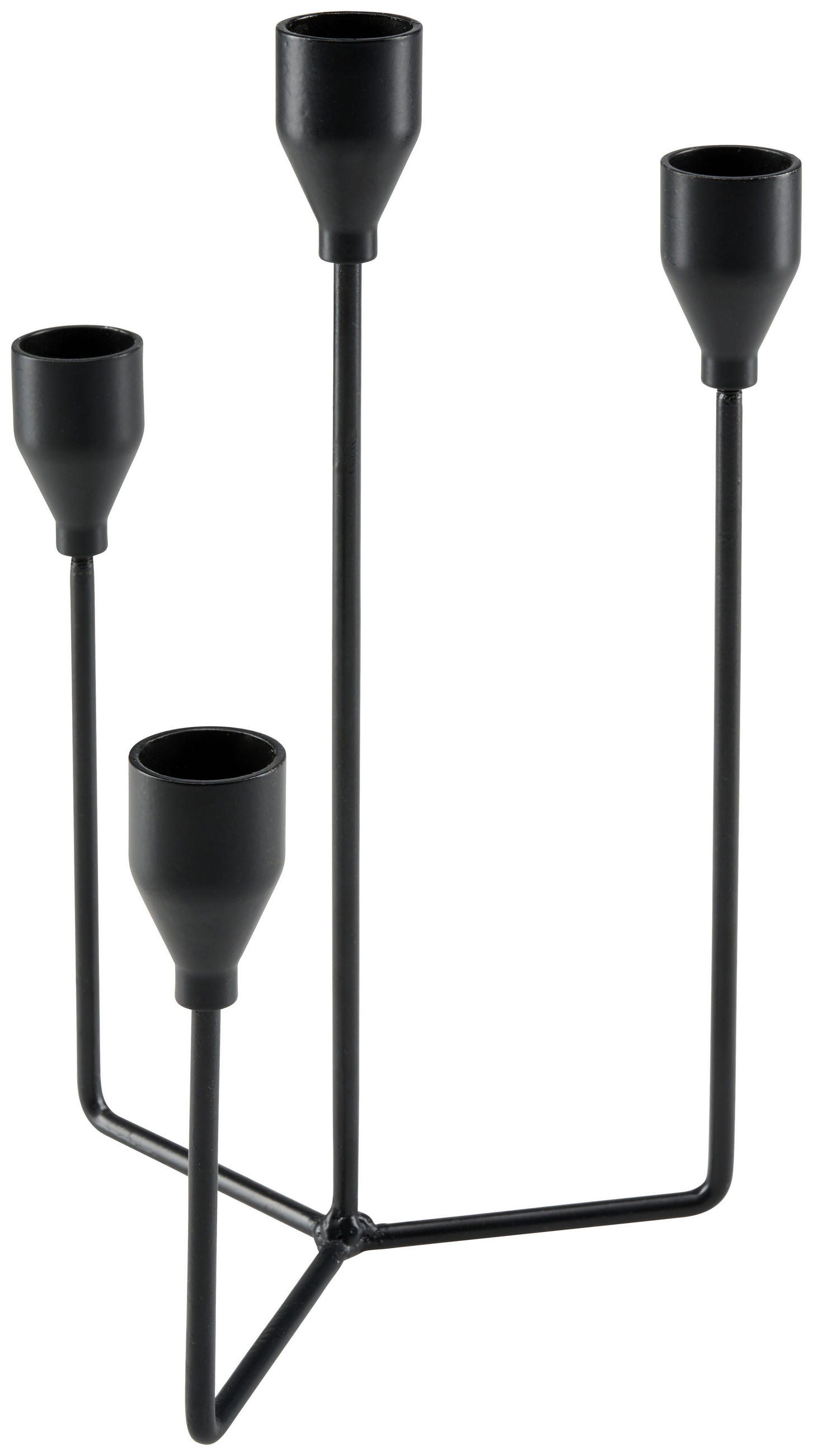KERZENHALTER - Schwarz, Natur, Metall (15,5/25/13cm) - Ambia Home