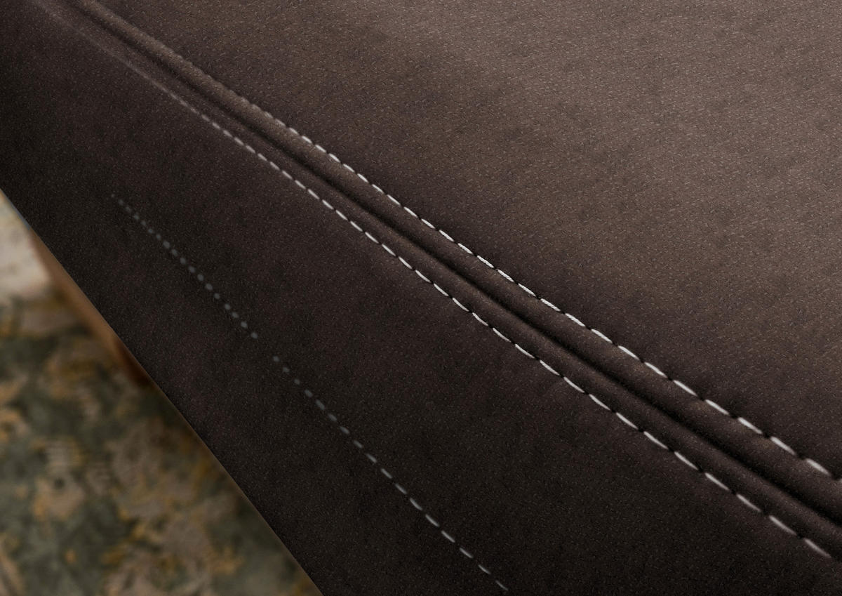 WOHNLANDSCHAFT Dunkelbraun Mikrofaser  - Wildeiche/Dunkelbraun, KONVENTIONELL, Holz/Textil (185/343/243cm) - Voleo