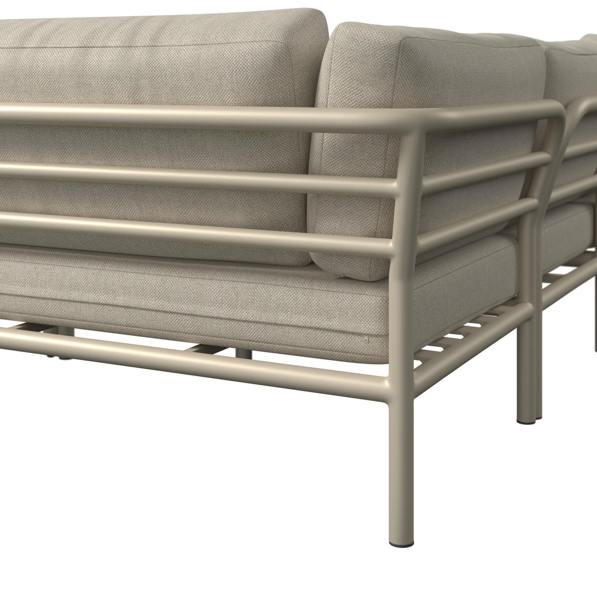 LOUNGEGARNITUR Aluminium  - Sandfarben/Beige, Design, Textil/Metall (289/69/169cm) - Amatio