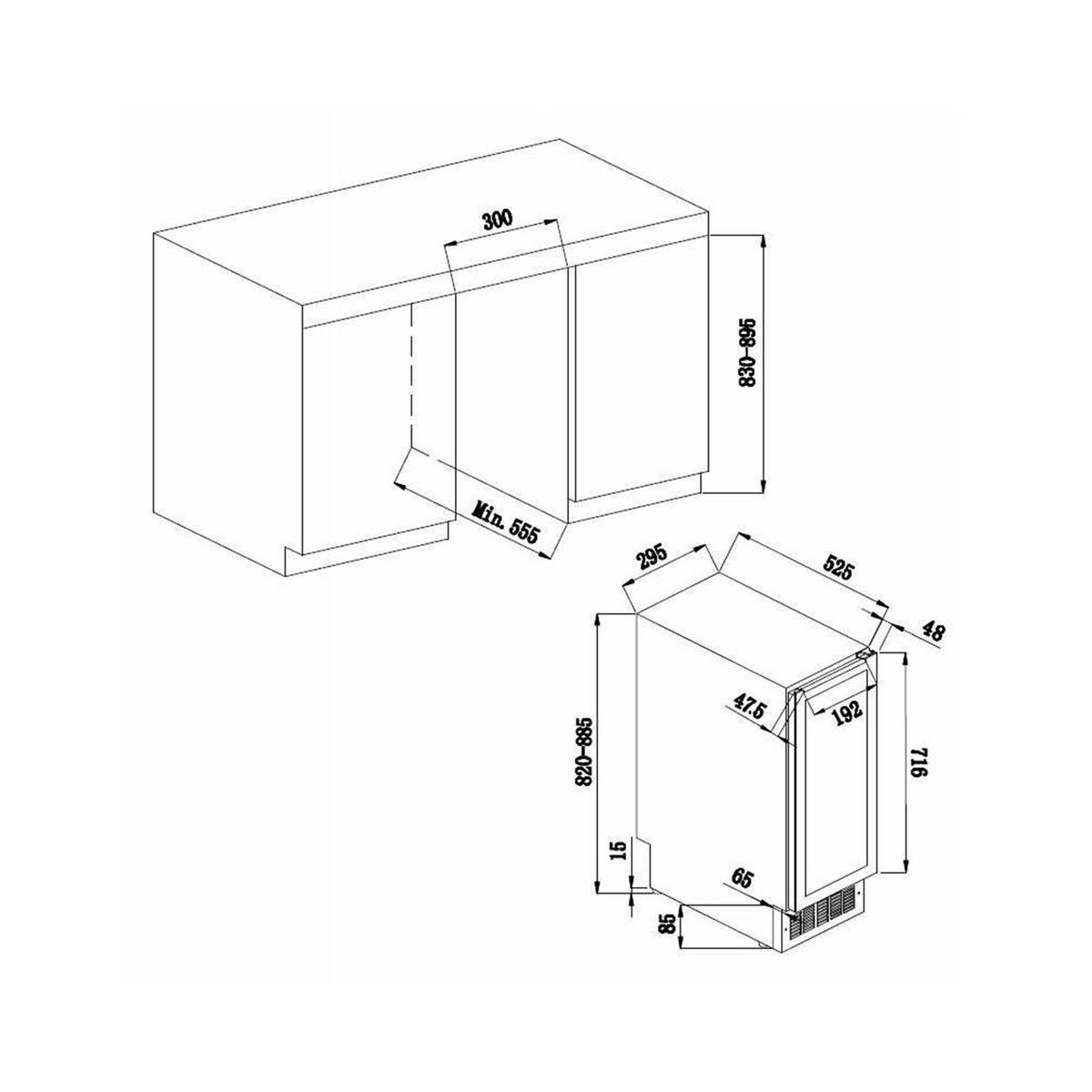 WEINKÜHLSCHRANK AVU23TB1  - Basics, Glas/Holz (29,5/81,7/57,4cm)