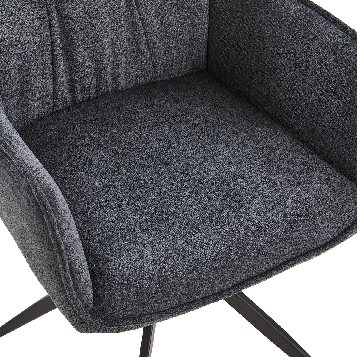 ARMLEHNSTUHL  in Eisen Mikrofaser  - Dunkelgrau/Schwarz, Modern, Holz/Textil (58/94/61cm) - Livetastic