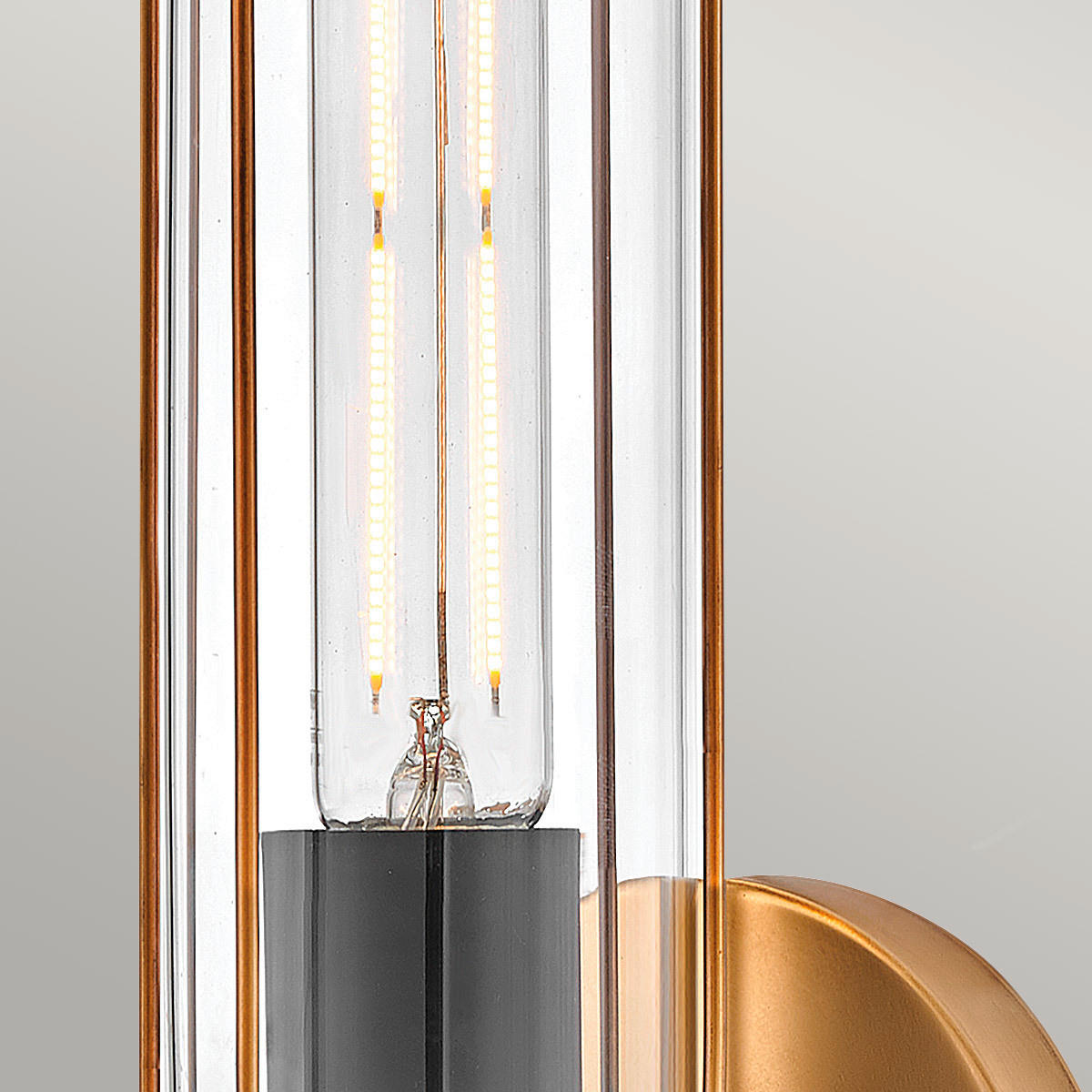BADEZIMMER-WANDLEUCHTE - Messingfarben/Schwarz, Konventionell, Glas/Metall (35,1/12,2/12,8cm) - Elstead Lighting