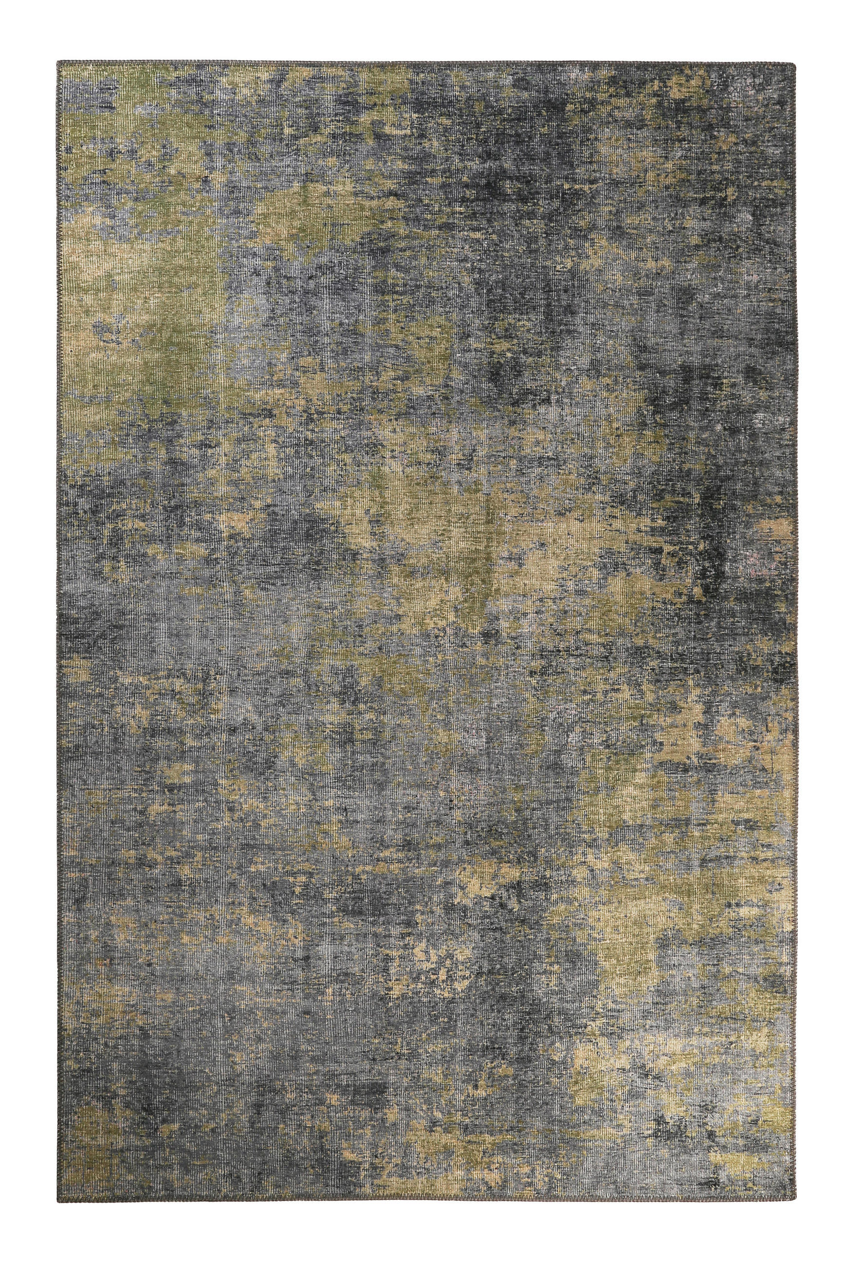 Webteppich Night Hour Grau/Grün 130x190 cm