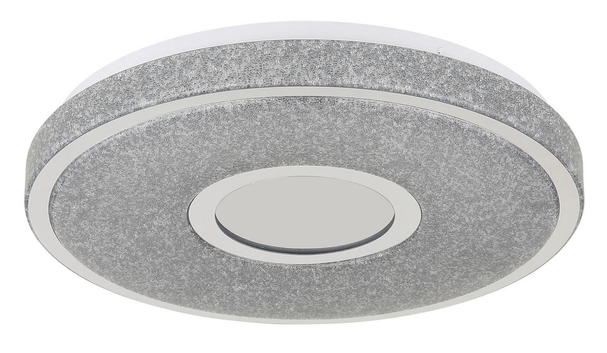 STROPNA LED-SVETILKA  ASTANIA  900 lm 3000 K 230 V  - barve kroma/siva, Basics, kovina/umetna masa (38/6,5cm) - Globo