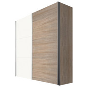 SKŘÍŇ S POSUVNÝMI DVEŘMI, bílá, barvy dubu - bílá/barvy dubu, Design, kov/kompozitní dřevo (150/216/68cm) - Hom`in