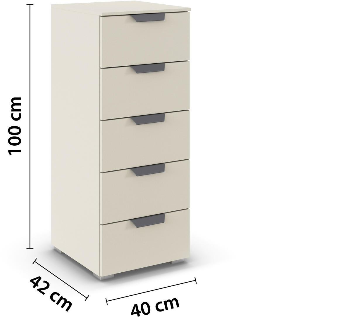 KOMMODE  in 40/100/35 cm  - Champagner/Dunkelgrau, Design, Holzwerkstoff/Metall (40/100/35cm) - Carryhome