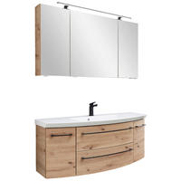 BADEZIMMER  in 121 cm  - Eichefarben/Weiß, KONVENTIONELL, Holzwerkstoff/Stein (121cm) - Sadena