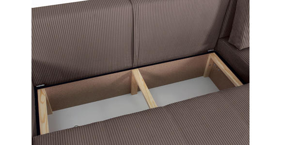ECKSCHLAFSOFA  mit Cord Mokka  - Schwarz/Mokka, KONVENTIONELL, Textil (248/146cm) - Xora