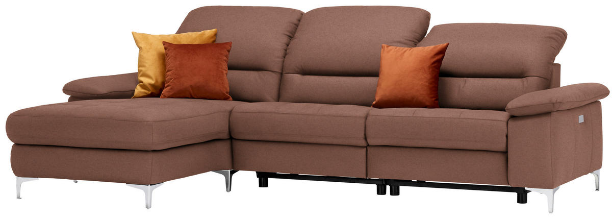 ECKSOFA in Mikrofaser Braun  184/280 cm  - Braun, Design, Textil (184/280cm) - Pure Home Comfort