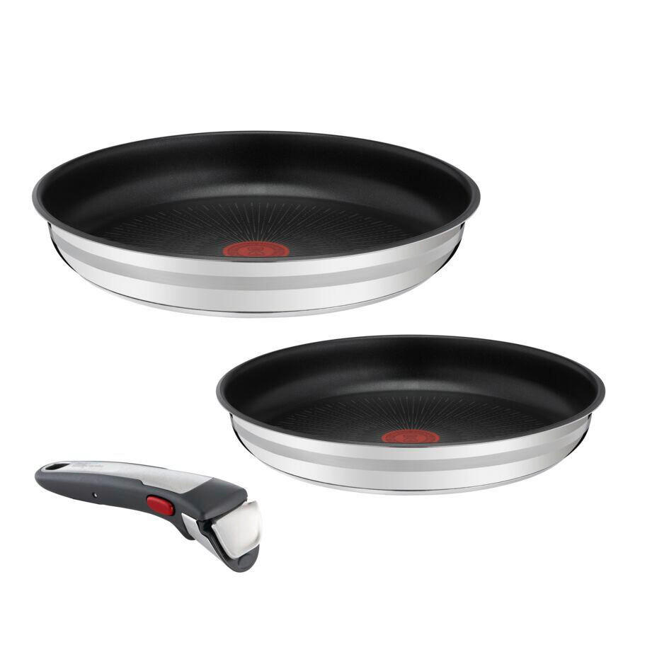 PFANNENSET Jamie Oliver Edelstahl 2-teilig  - Schwarz, Basics, Metall (33,10/33,10/7,8cm) - Tefal