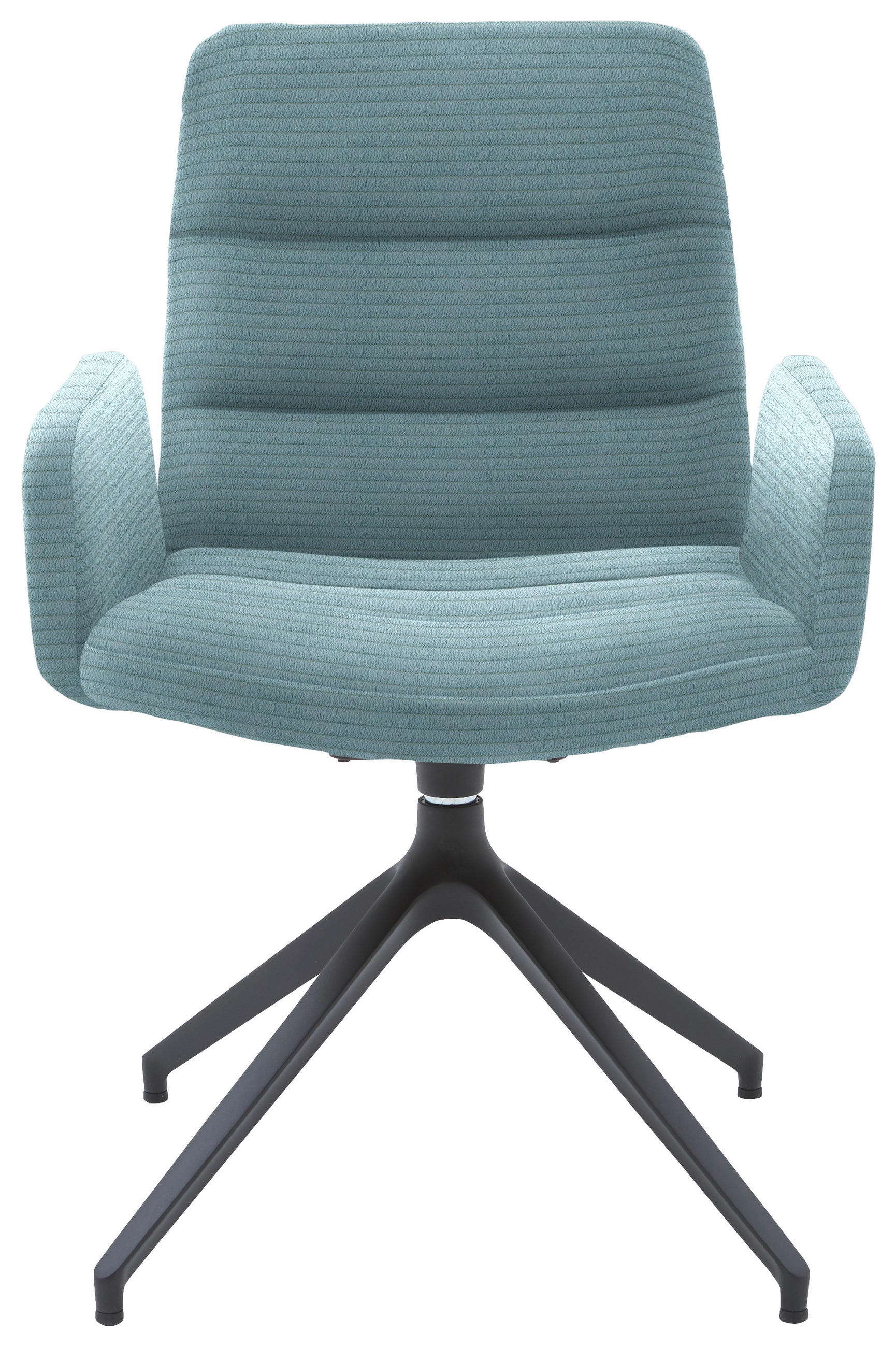 ARMLEHNSTUHL  in Cord  - Schwarz/Hellblau, Design, Textil/Metall (61/88/66cm) - Dieter Knoll