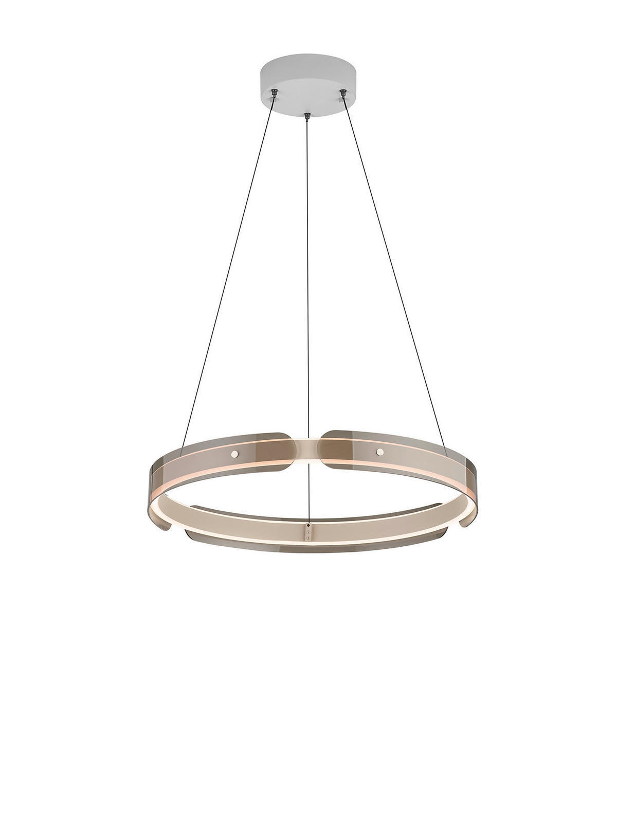 LED-PENDELLEUCHTE Valeria 50/200 cm   - Aprikose/Grau, MODERN, Kunststoff/Metall (50/200cm) - Musterring