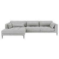 ECKSOFA Grau Struktur  - Schwarz/Grau, Design, Textil/Metall (168/275cm) - home24