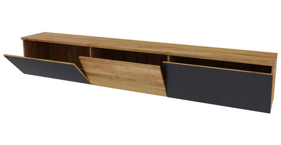 LOWBOARD  250/37,5/37 cm  hängend  - Eichefarben/Anthrazit, Natur, Glas/Holz (250/37,5/37cm) - Linea Natura