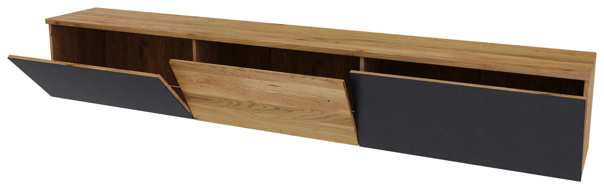 LOWBOARD  250/37,5/37 cm  hängend  - Eichefarben/Anthrazit, Natur, Glas/Holz (250/37,5/37cm) - Linea Natura