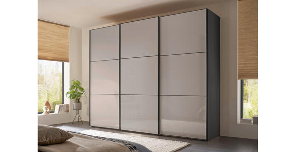 SCHWEBETÜRENSCHRANK 249/222/68 cm 3-türig Anthrazit, Dunkelgrau - Dunkelgrau/Anthrazit, MODERN, Holzwerkstoff/Metall (249/222/68cm) - Moderano