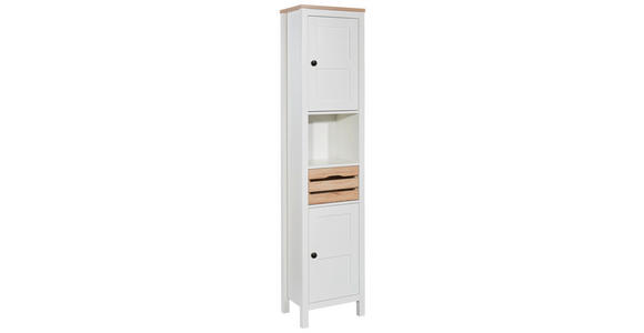 HOCHSCHRANK 44/195/33 cm  - Schwarz/Eiche San Remo, ROMANTIK / LANDHAUS, Holzwerkstoff/Kunststoff (44/195/33cm) - Xora