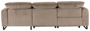 ECKSOFA Taupe Cord  - Taupe/Schwarz, KONVENTIONELL, Textil/Metall (266/180cm) - Hom`in