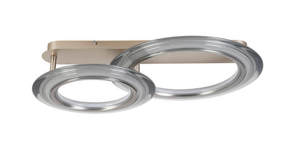 LED-DECKENLEUCHTE 66/45/16 cm - Chromfarben/Champagner, Design, Kunststoff/Metall (66/45/16cm) - Dieter Knoll