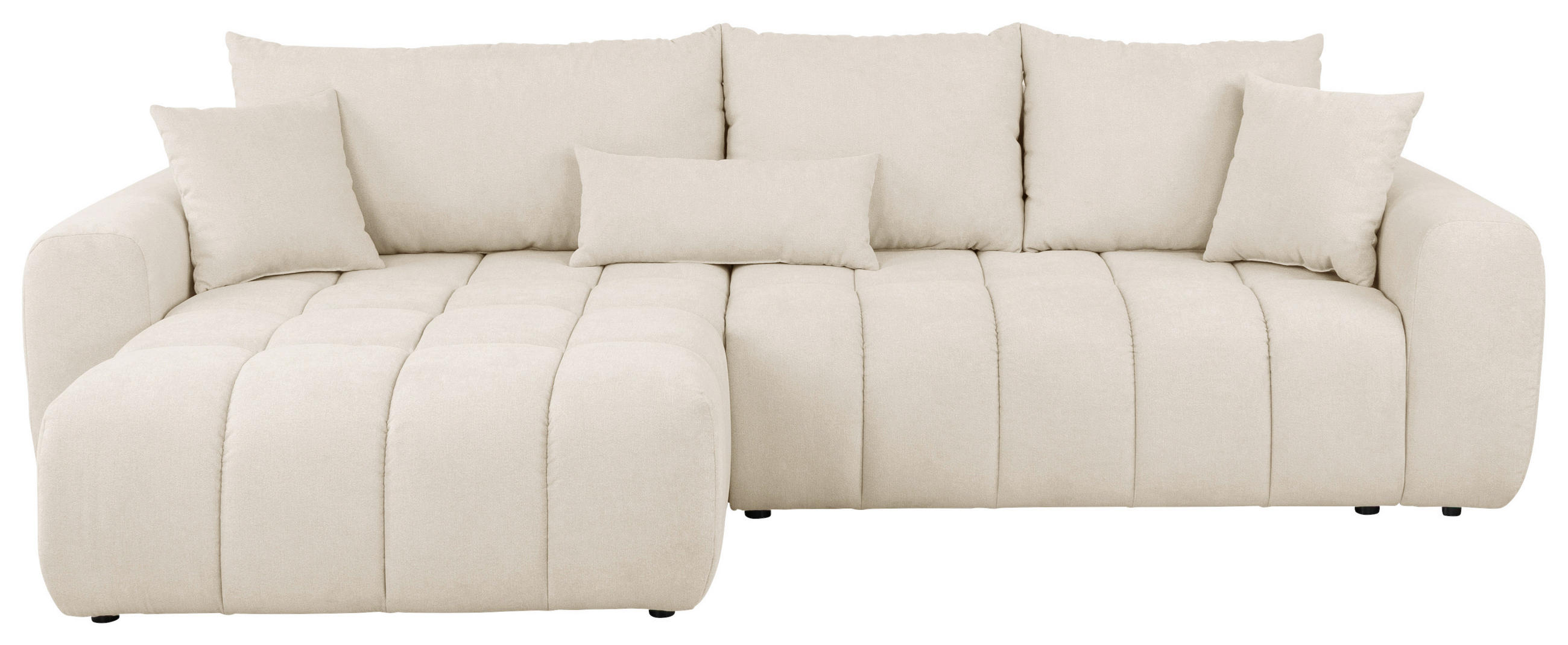 ECKSOFA in Velours Beige  - Beige/Schwarz, Konventionell, Kunststoff/Textil (168/298cm) - Carryhome
