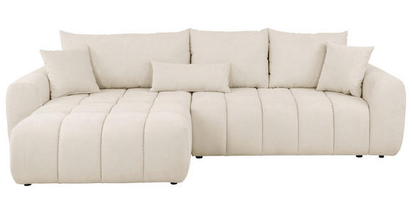 ECKSOFA Beige Velours - Beige/Schwarz, KONVENTIONELL, Kunststoff/Textil (168/298cm) - Carryhome