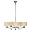 PENDELLAMPA Draga 58/58/95 cm  - kromfärg/cremefärgad, Klassisk, metall/textil (58/58/95cm)