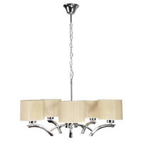 PENDELLEUCHTE Draga 58/58/95 cm   - Chromfarben/Creme, KONVENTIONELL, Textil/Metall (58/58/95cm)