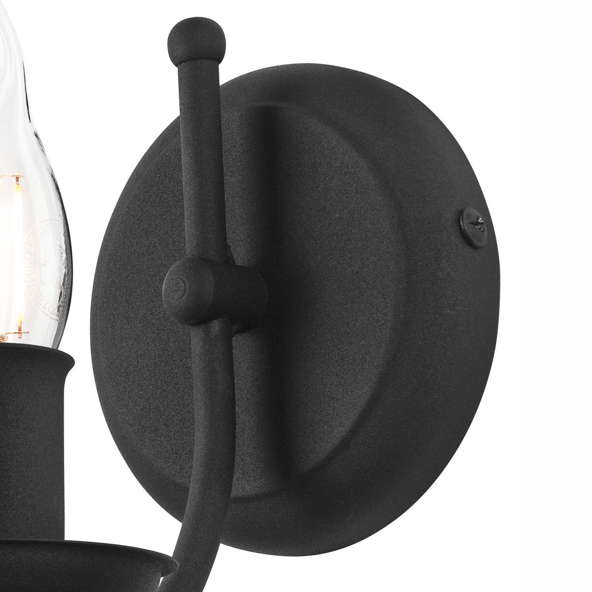 WANDLEUCHTE Lucy 17/18 cm   - Schwarz Hochglanz, KONVENTIONELL, Metall (17/18cm)