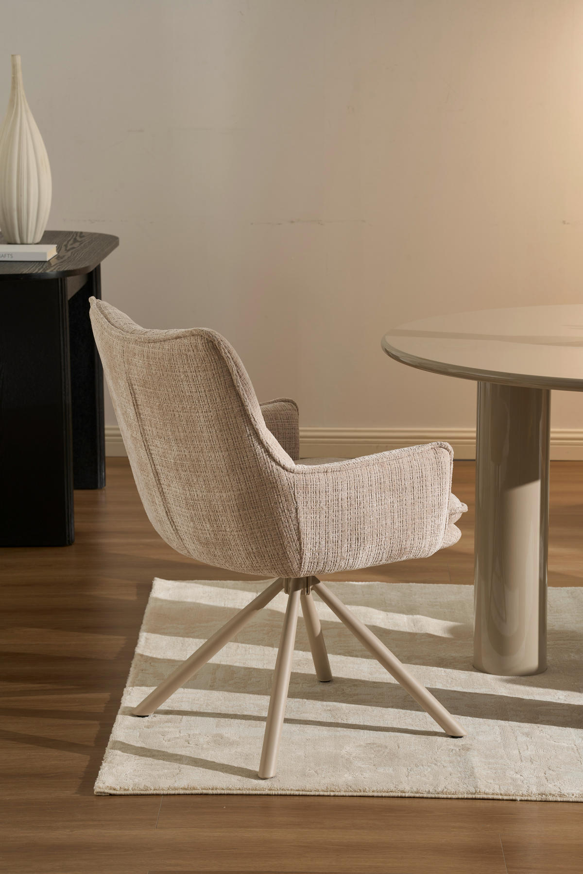 ARMLEHNSTUHL   Chenille  Beige  - Beige, MODERN, Holz/Textil (57/90/67cm) - Livetastic