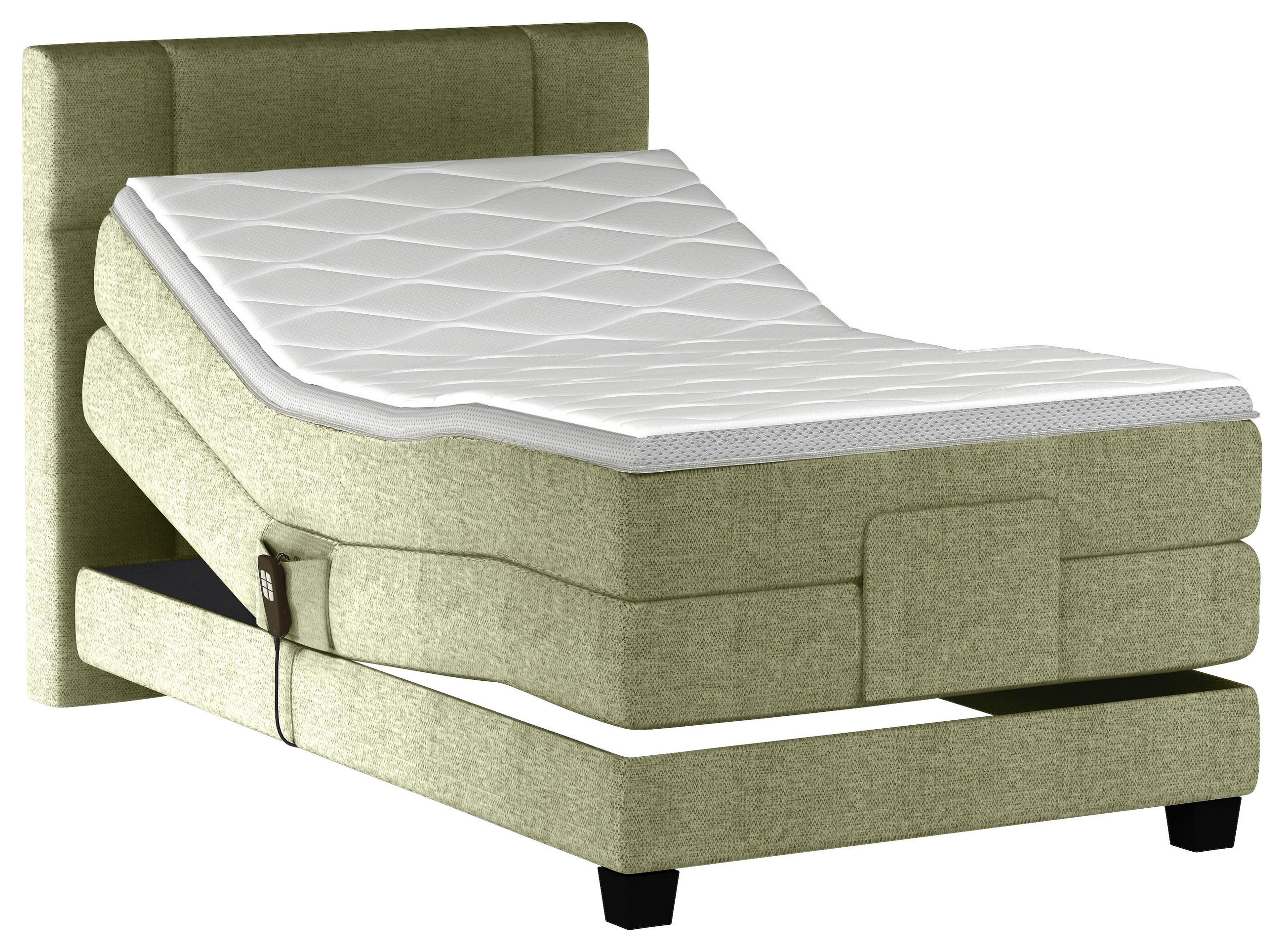 BOXSPRINGBETT 90/200 cm  in Olivgrün  - Schwarz/Olivgrün, KONVENTIONELL, Holz/Kunststoff (90/200cm) - Esposa
