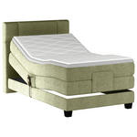 BOXSPRINGBETT 90/200 cm,  in Olivgrün, Matratze, Topper, motorische Verstellbarkeit, Fernbedienung, H2 = mittel  - Schwarz/Olivgrün, KONVENTIONELL, Holz/Kunststoff (90/200cm) - Esposa