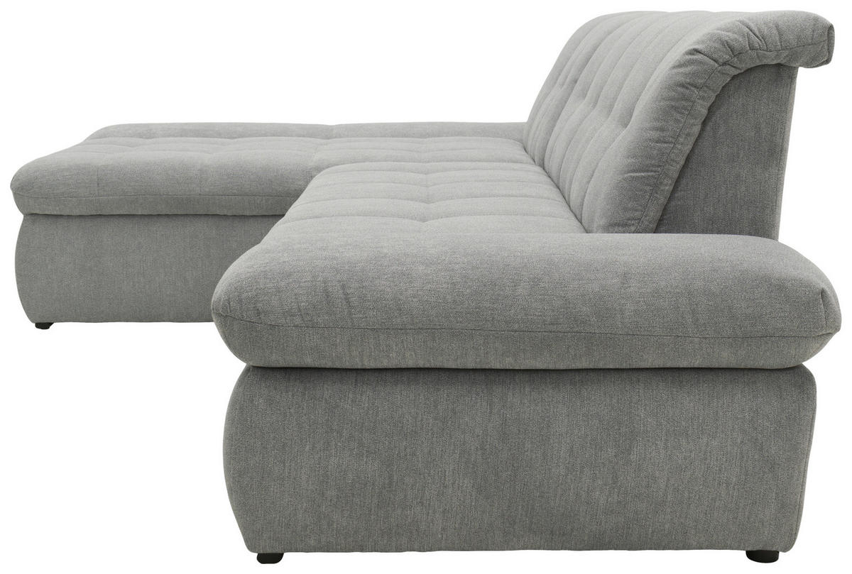 ECKSOFA in Mikrofaser Grau  172/300 cm  - Chromfarben/Grau, KONVENTIONELL, Textil/Metall (172/300cm) - MID.YOU