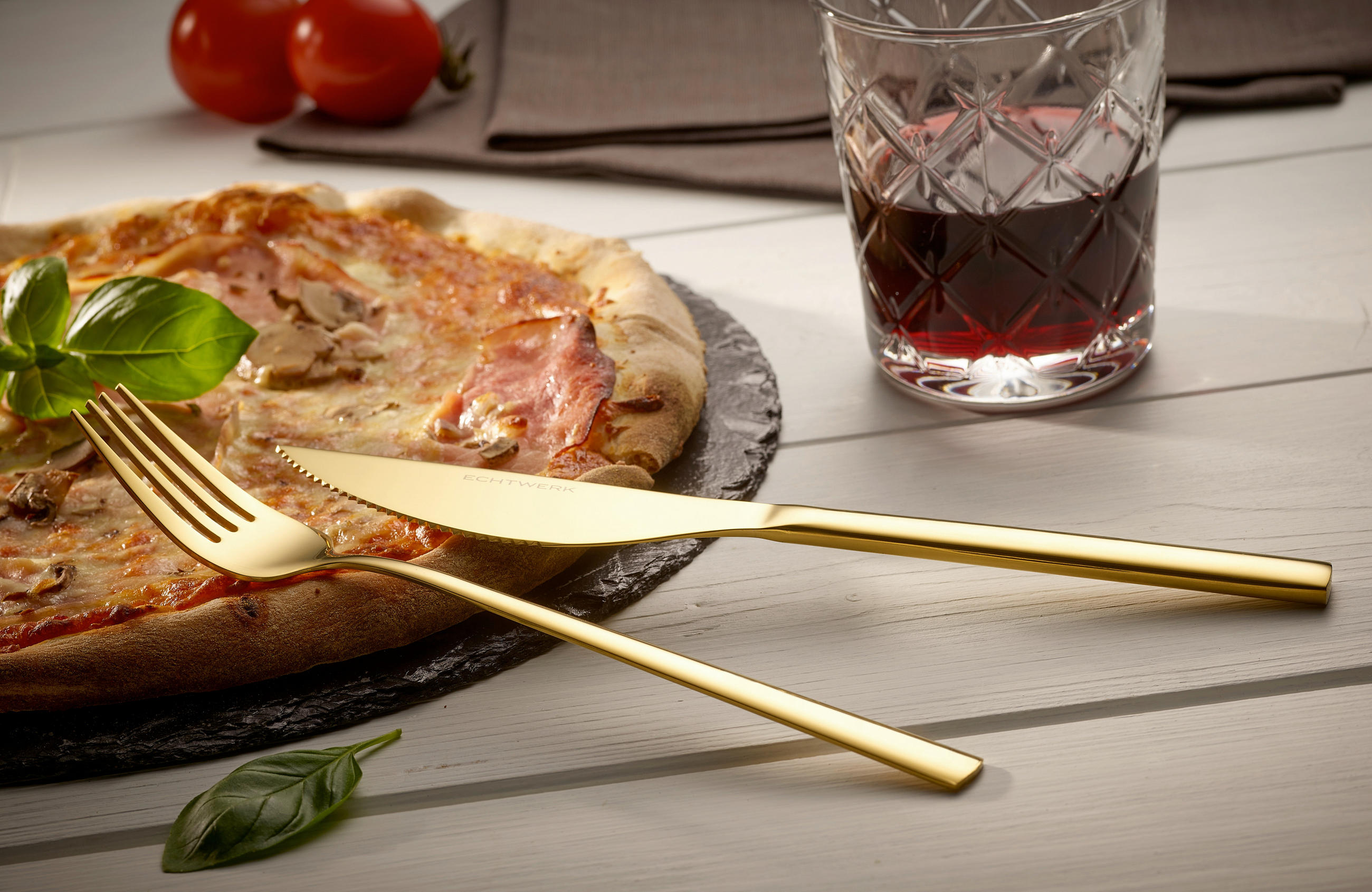 PIZZABESTICK   - guldfärgad, Basics, metall (23cm) - Echtwerk