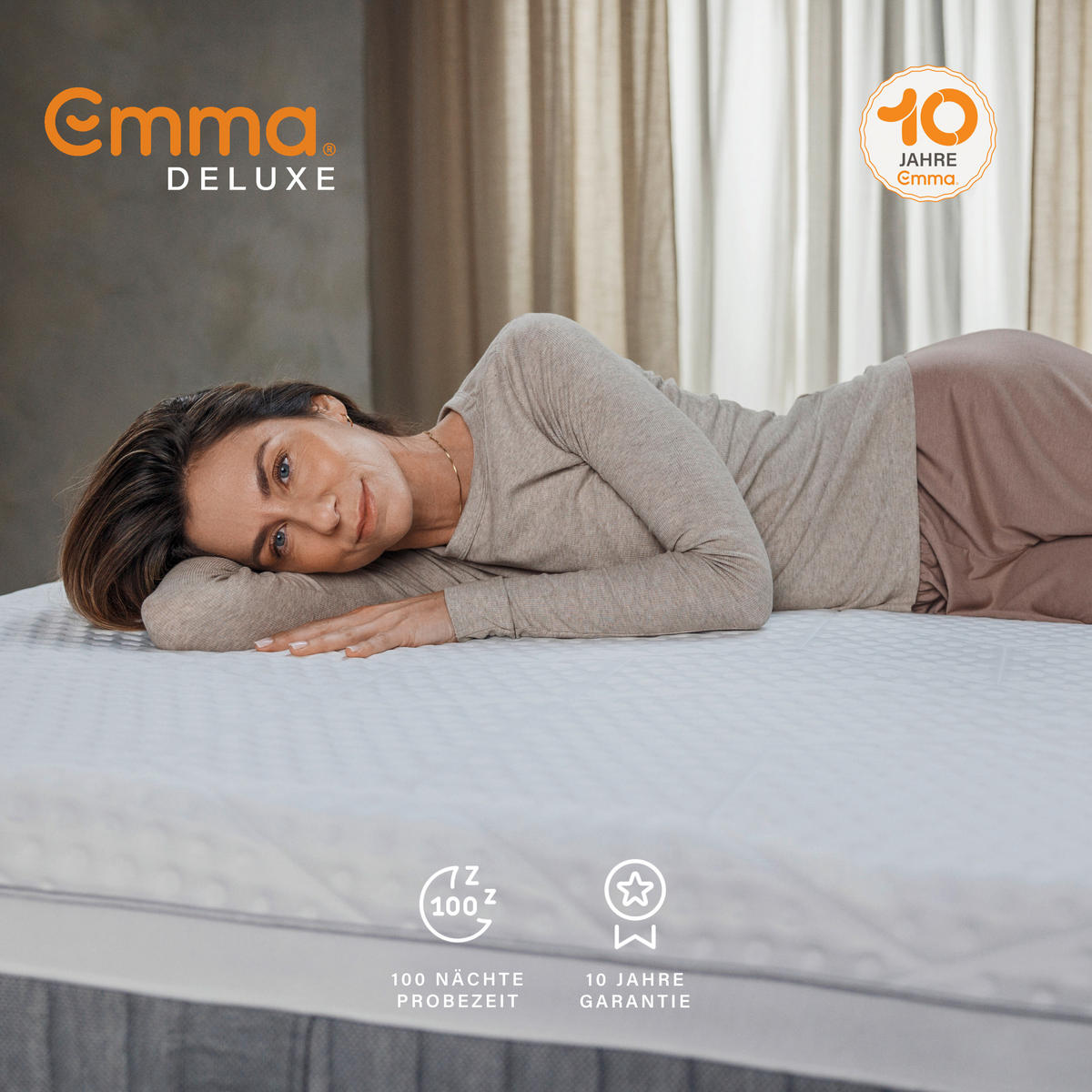 TASCHENFEDERKERNMATRATZE 180/200 cm, Höhe ca.: 27 cm, H3 = fest, 7-Zonen - Basics, Textil (180/200cm) - Emma