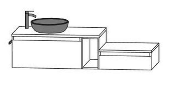 WASCHTISCHKOMBI 160 cm  - Eichefarben/Schwarz, Keramik/Holzwerkstoff (160cm) - Novel