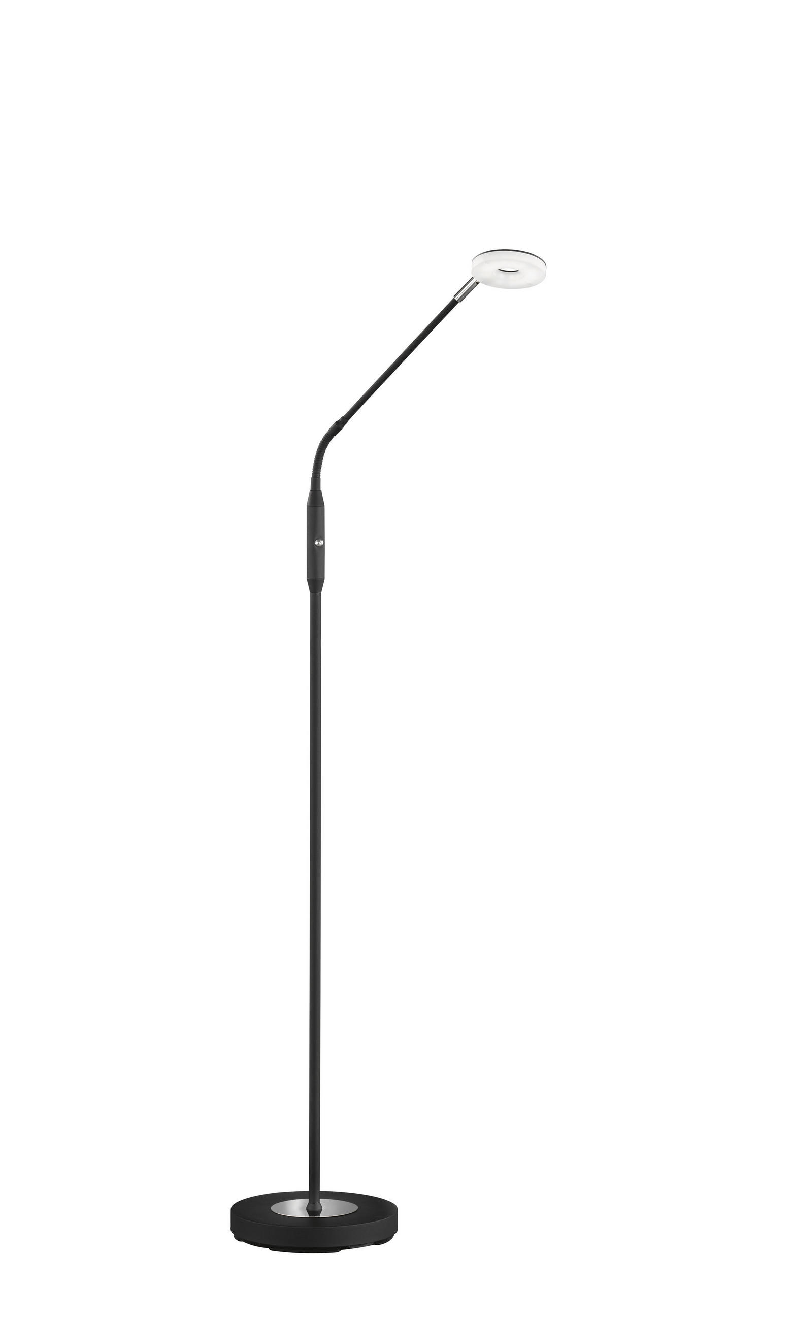 LED-STEHLEUCHTE - Schwarz, Basics, Metall (23/150cm) - Fischer & Honsel
