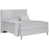 BOXSPRINGBETT 180/200 cm  in Hellgrau  - Eichefarben/Hellgrau, KONVENTIONELL, Holz/Textil (180/200cm) - Welnova