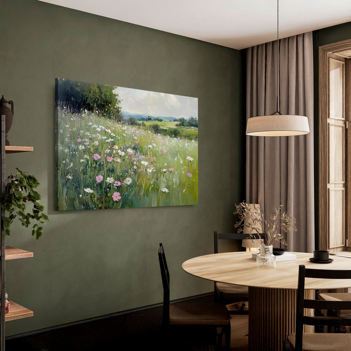 LEINWANDBILD Landschaft & Natur, Blumen 85/113 cm  - Multicolor, Basics, Holz/Textil (85/113cm)