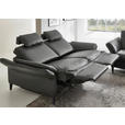 3-SITZER-SOFA Echtleder Anthrazit, Schwarz  - Anthrazit/Schwarz, Design, Leder/Metall (190/84/99cm) - Dieter Knoll